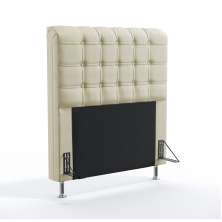 Cabeceira Decorativa Rana 90 Para Cama De Solteiro Sued Bege Aradecor