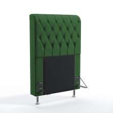 Cabeceira Estofada Bellatrix 90 Para Cama de Solteiro Sued Verde Aradecor