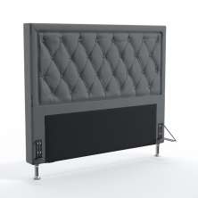 Cabeceira Estofada Centaurus 195 Para Cama King Sued Cinza Aradecor
