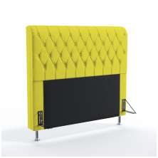 Cabeceira Estofada Decorativa Para Cama Box Bellatrix 140 Para Cama de Casal Suede Amarelo Aradecor