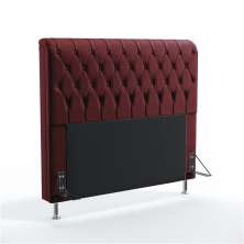 Cabeceira Estofada Decorativa Para Cama Box Bellatrix 140 Para Cama de Casal Suede Bordô Aradecor