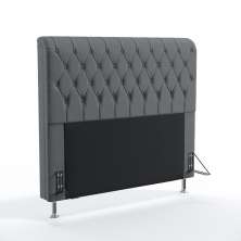 Cabeceira Estofada Decorativa Para Cama Box Bellatrix 140 Para Cama de Casal Suede Cinza Aradecor