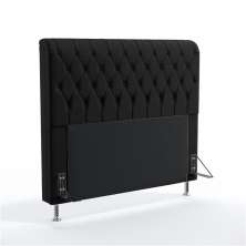 Cabeceira Estofada Decorativa Para Cama Box Bellatrix 140 Para Cama de Casal Suede Preto Aradecor