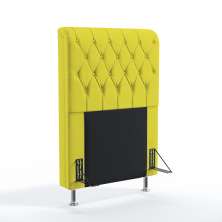 Cabeceira Estofada Decorativa Para Cama Box Bellatrix 90 Para Cama de Solteiro Suede Amarelo Aradecor