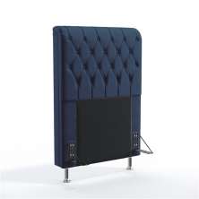 Cabeceira Estofada Decorativa Para Cama Box Bellatrix 90 Para Cama de Solteiro Suede Azul Marinho Aradecor