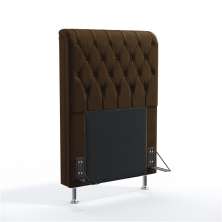 Cabeceira Estofada Decorativa Para Cama Box Bellatrix 90 Para Cama de Solteiro Suede Marrom Aradecor