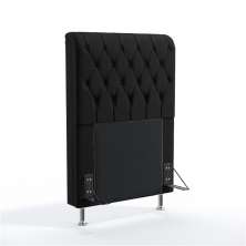 Cabeceira Estofada Decorativa Para Cama Box Bellatrix 90 Para Cama de Solteiro Suede Preto Aradecor