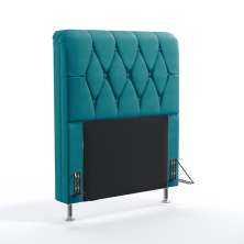 Cabeceira Estofada Decorativa Sirius 90 Para Cama de Solteiro Sued Azul Turquesa Aradecor