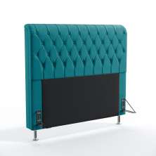 Cabeceira Estofada Para Cama Box Bellatrix 140 Para Cama de Casal Sued Azul Turquesa Aradecor