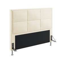 Cabeceira Maia 140 Decorativa de Cama Casal N-030 Veludo Bege Aradecor