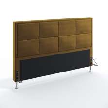Cabeceira Maia 195 Decorativa de Cama King N-028 Veludo Marrom Claro Aradecor