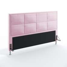 Cabeceira Maia 195 Decorativa de Cama King Z-021 Sued Rosa Bebê Aradecor