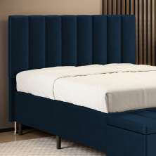 Cabeceira Nashira 140 para Cama de Casal N-025 Veludo Azul Marinho Aradecor
