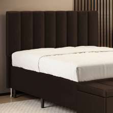 Cabeceira Nashira 140 para Cama de Casal N-027 Veludo Marrom Chocolate Aradecor