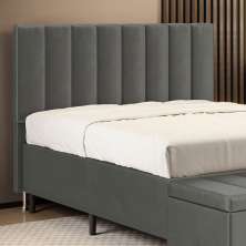 Cabeceira Nashira 160 para Cama Queen N-023 Veludo Cinza Claro Aradecor