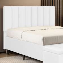 Cabeceira Nashira 195 para Cama King A-013 Couro Branco Aradecor