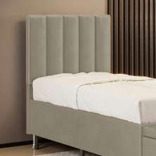 Cabeceira Nashira 90 para Cama de Solteiro N-030 Veludo Bege Aradecor