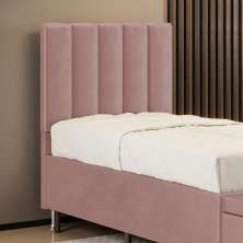 Cabeceira Nashira 90 para Cama de Solteiro N-031 Veludo Rosê Claro Aradecor