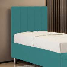 Cabeceira Nashira 90 para Cama de Solteiro Z-016 Sued Azul Turquesa Aradecor