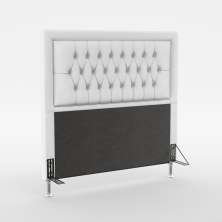 Cabeceira Pegasus 140 Para Cama de Casal Couro Artificial Branco Aradecor