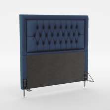 Cabeceira Pegasus 140 Para Cama de Casal Sued Azul Marinho Aradecor