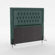 Cabeceira Pegasus 160 Decorativa de Cama Queen N-032 Veludo Verde Petróleo Aradecor