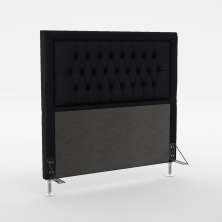 Cabeceira Pegasus 195 Decorativa de Cama King N-024 Veludo Preto Aradecor