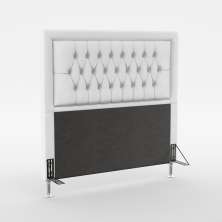 Cabeceira Pegasus 195 Para Cama King Couro Artificial Branco Aradecor