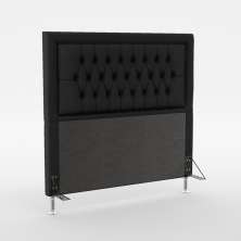 Cabeceira Pegasus 195 Para Cama King Couro Artificial Preto Aradecor