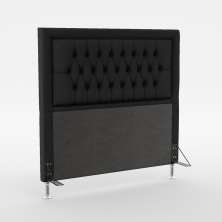 Cabeceira Pegasus 195 Para Cama King Sued Preto Aradecor