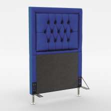 Cabeceira Pegasus 90 Decorativa de Cama Solteiro A-019 Couro Artificial Azul Aradecor