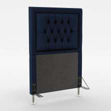 Cabeceira Pegasus 90 Decorativa de Cama Solteiro N-025 Veludo Azul Marinho Aradecor