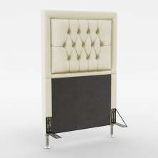 Cabeceira Pegasus 90 Decorativa de Cama Solteiro N-030 Veludo Bege Aradecor