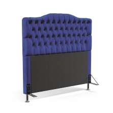 Cabeceira Pollux 140 Decorativa de Cama Casal A-019 Couro Artificial Azul Aradecor