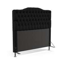 Cabeceira Pollux 140 Decorativa de Cama Casal N-024 Veludo Preto Aradecor