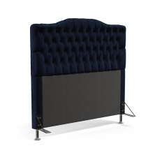 Cabeceira Pollux 140 Decorativa de Cama Casal N-025 Veludo Azul Marinho Aradecor