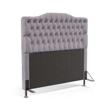 Cabeceira Pollux 160 Decorativa de Cama Queen N-023 Veludo Cinza Claro Aradecor