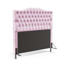 Cabeceira Pollux 160 Decorativa de Cama Queen Z-021 Sued Rosa Bebê Aradecor