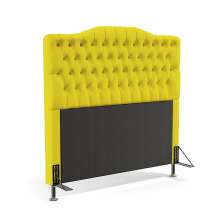 Cabeceira Pollux 160 Para Cama Queen Sued Amarelo Aradecor