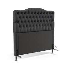 Cabeceira Pollux 195 Decorativa de Cama King N-022 Veludo Chumbo Aradecor