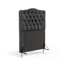 Cabeceira Pollux 90 Decorativa de Cama Solteiro N-022 Veludo Chumbo Aradecor
