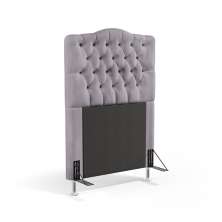 Cabeceira Pollux 90 Decorativa de Cama Solteiro N-023 Veludo Cinza Claro Aradecor