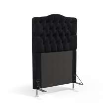 Cabeceira Pollux 90 Decorativa de Cama Solteiro N-024 Veludo Preto Aradecor