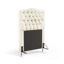 Cabeceira Pollux 90 Decorativa de Cama Solteiro N-030 Veludo Bege Aradecor