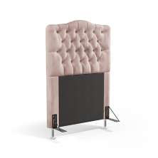 Cabeceira Pollux 90 Decorativa de Cama Solteiro N-031 Veludo Rosê Claro Aradecor
