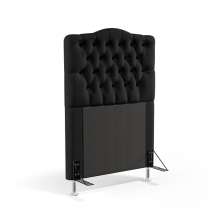 Cabeceira Pollux 90 Para Cama de Solteiro Couro Artificial Preto Aradecor