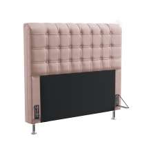 Cabeceira Rana 140 Decorativa de Cama Casal N-031 Veludo Rosê Claro Aradecor