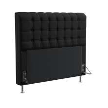 Cabeceira Rana 140 Para Cama De Casal Couro Artificial Preto Aradecor