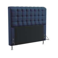 Cabeceira Rana 140 Para Cama de Casal Sued Azul Marinho Aradecor