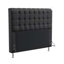 Cabeceira Rana 160 Decorativa de Cama Queen N-022 Veludo Chumbo Aradecor
